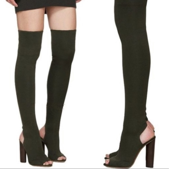 forest green thigh high boots